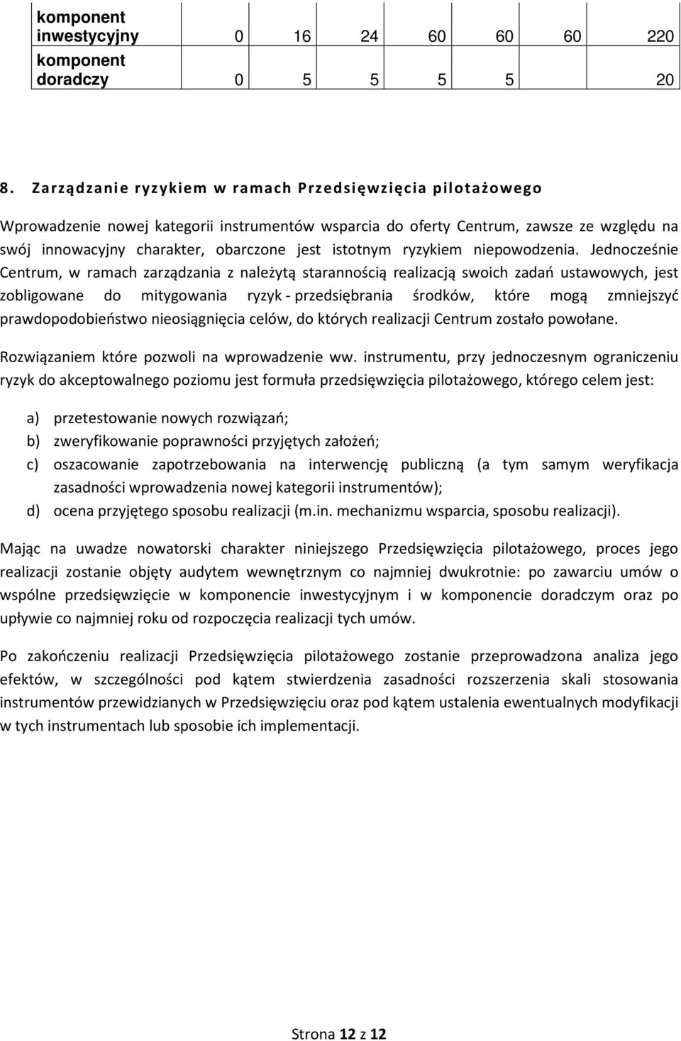 istotnym ryzykiem niepowodzenia.