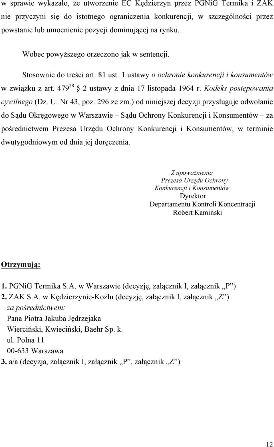 Kodeks postępowania cywilnego (Dz. U. Nr 43, poz. 296 ze zm.