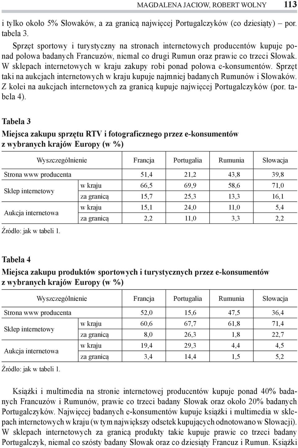 W sklepach internetowych w kraju zakupy robi ponad połowa e-konsumentów. Sprzęt taki na aukcjach internetowych w kraju kupuje najmniej badanych Rumunów i Słowaków.