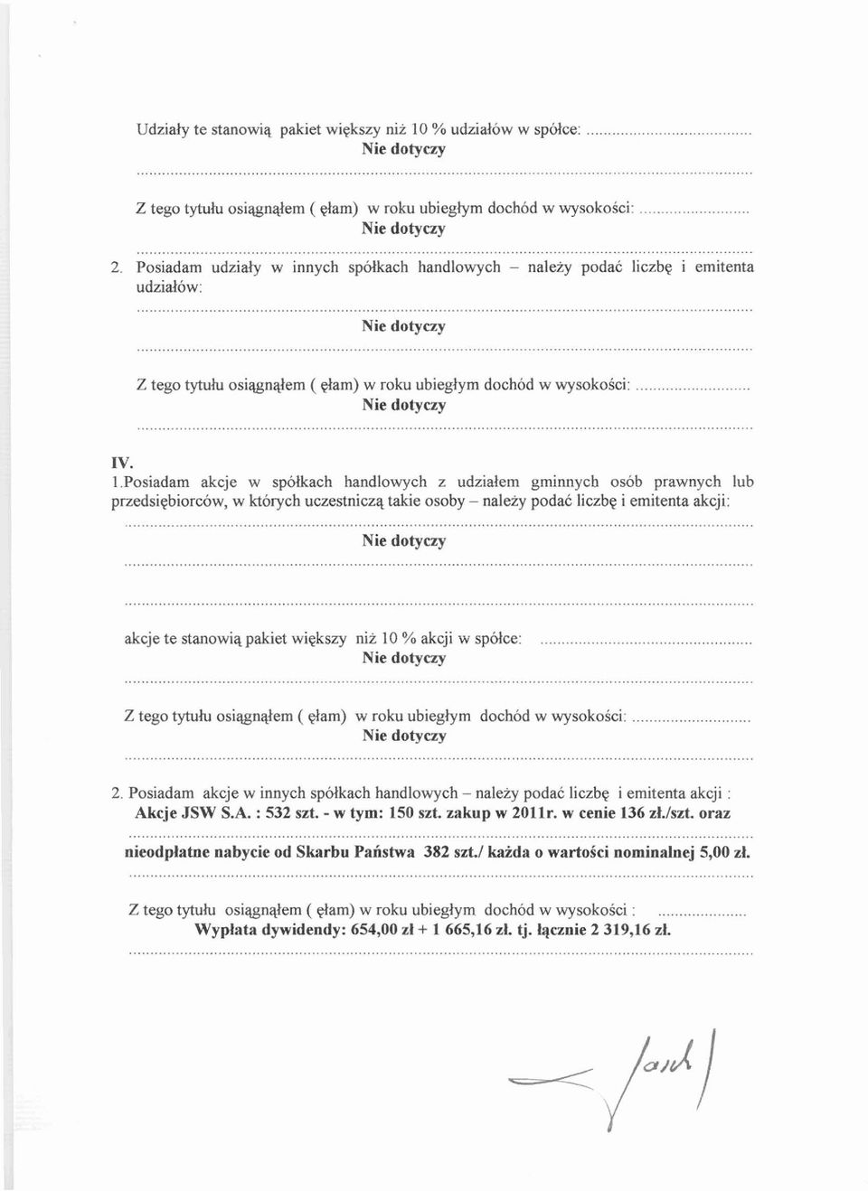 Posiadam akcje w spblkach handlowych z udzialem gminnycb osob prawnych lub przedsigbiorcow, w ktorych uczestniczq takie osoby - naleiy podac liczbg i emitenta akcji: akcje te stanowiq pakiet wigkszy