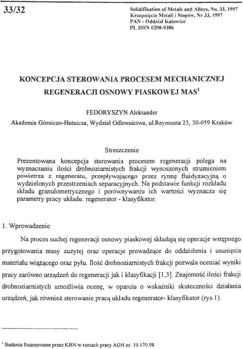 Górniczo-Hutnicza, Wydział Odlewnictwa, ul.