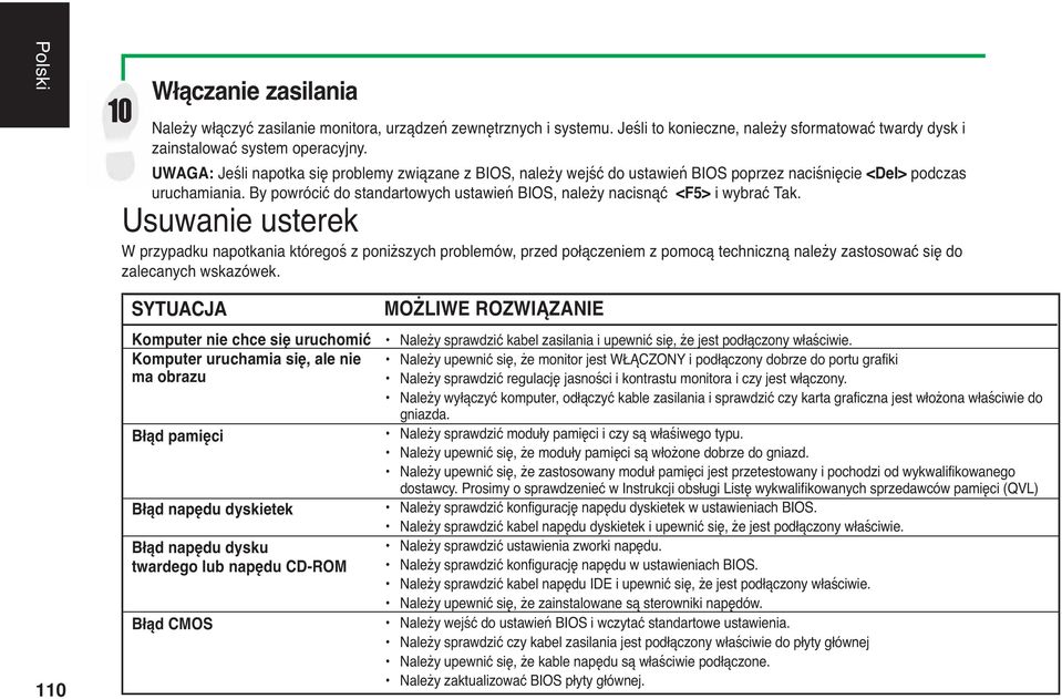 By powrócić do standartowych ustawień BIOS, należy nacisnąć <F5> i wybrać Tak.