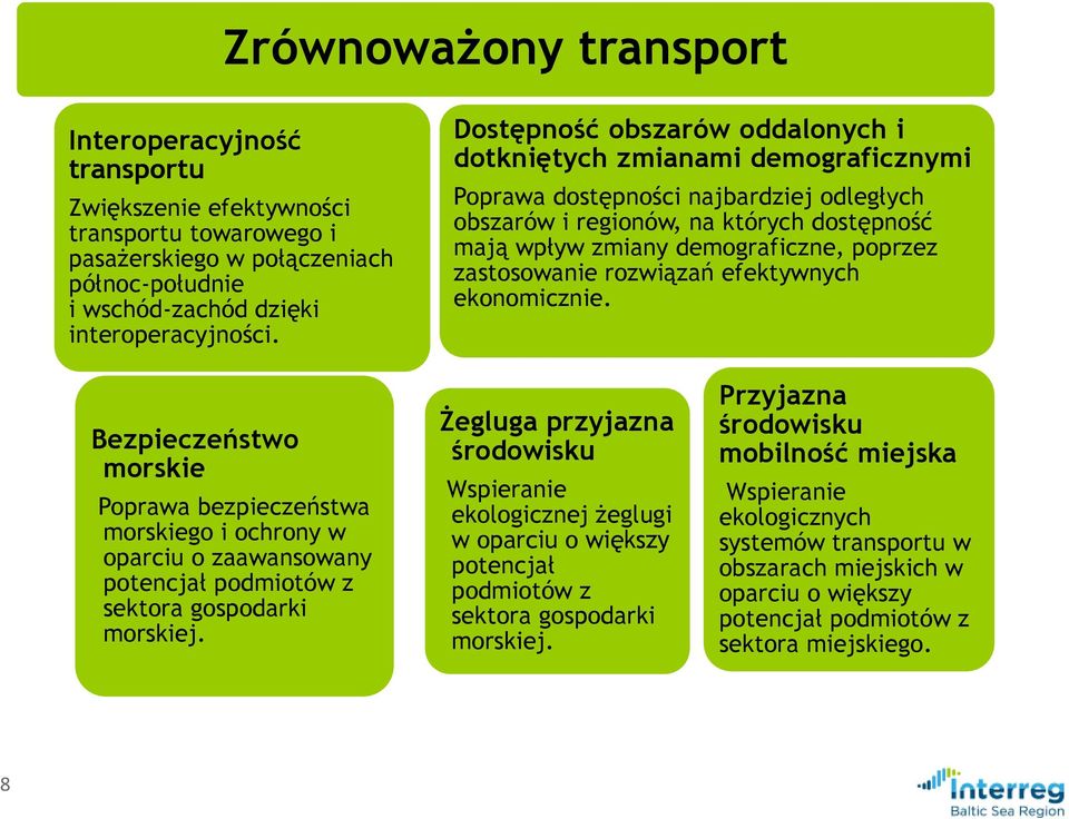 zastosowanie rozwiązań efektywnych ekonomicznie. Bezpieczeństwo morskie Poprawa bezpieczeństwa morskiego i ochrony w oparciu o zaawansowany potencjał podmiotów z sektora gospodarki morskiej.