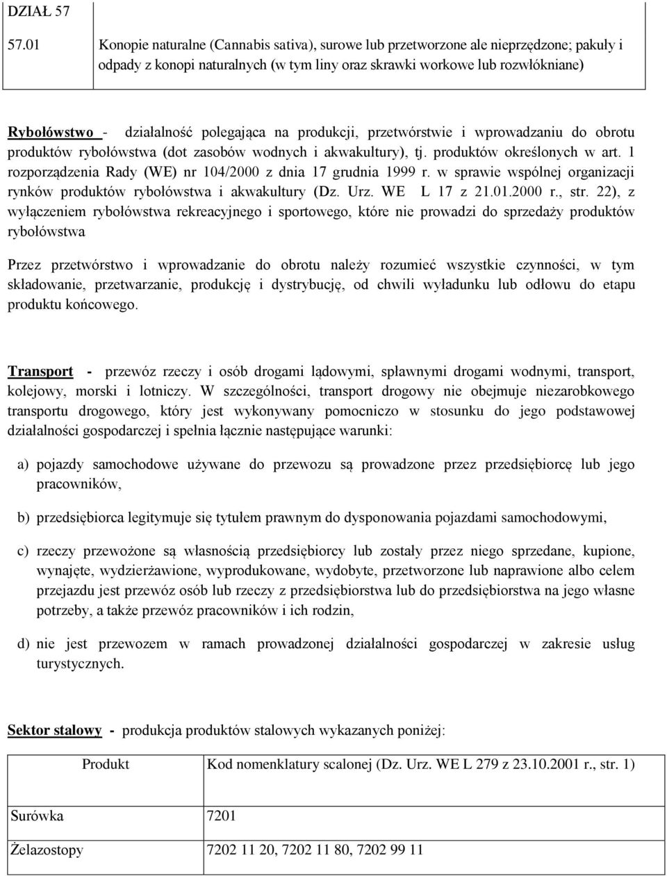 polegająca na produkcji, przetwórstwie i wprowadzaniu do obrotu produktów rybołówstwa (dot zasobów wodnych i akwakultury), tj. produktów określonych w art.