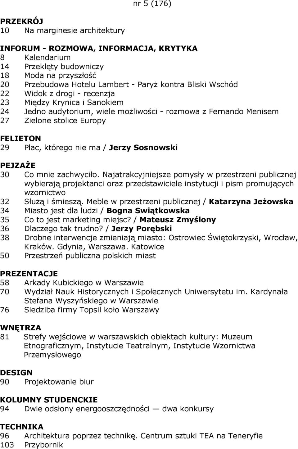Najatrakcyjniejsze pomysły w przestrzeni publicznej wybierają projektanci oraz przedstawiciele instytucji i pism promujących wzornictwo 32 SłuŜą i śmieszą.