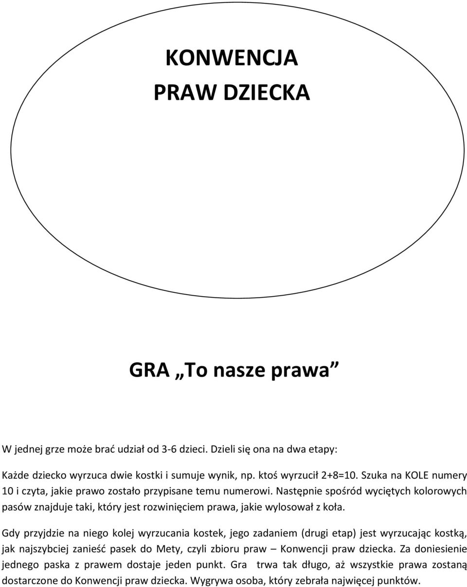 Następnie spośród wyciętych kolorowych pasów znajduje taki, który jest rozwinięciem prawa, jakie wylosował z koła.