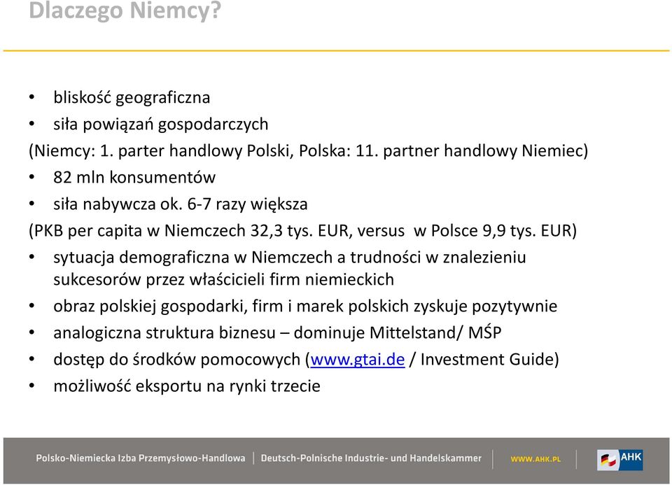 EUR) sytuacja demograficzna w Niemczech a trudności w znalezieniu sukcesorów przez właścicieli firm niemieckich obraz polskiej gospodarki, firm i