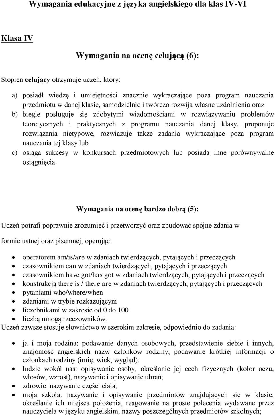 praktycznych z programu nauczania danej klasy, proponuje rozwiązania nietypowe, rozwiązuje także zadania wykraczające poza program nauczania tej klasy lub c) osiąga sukcesy w konkursach