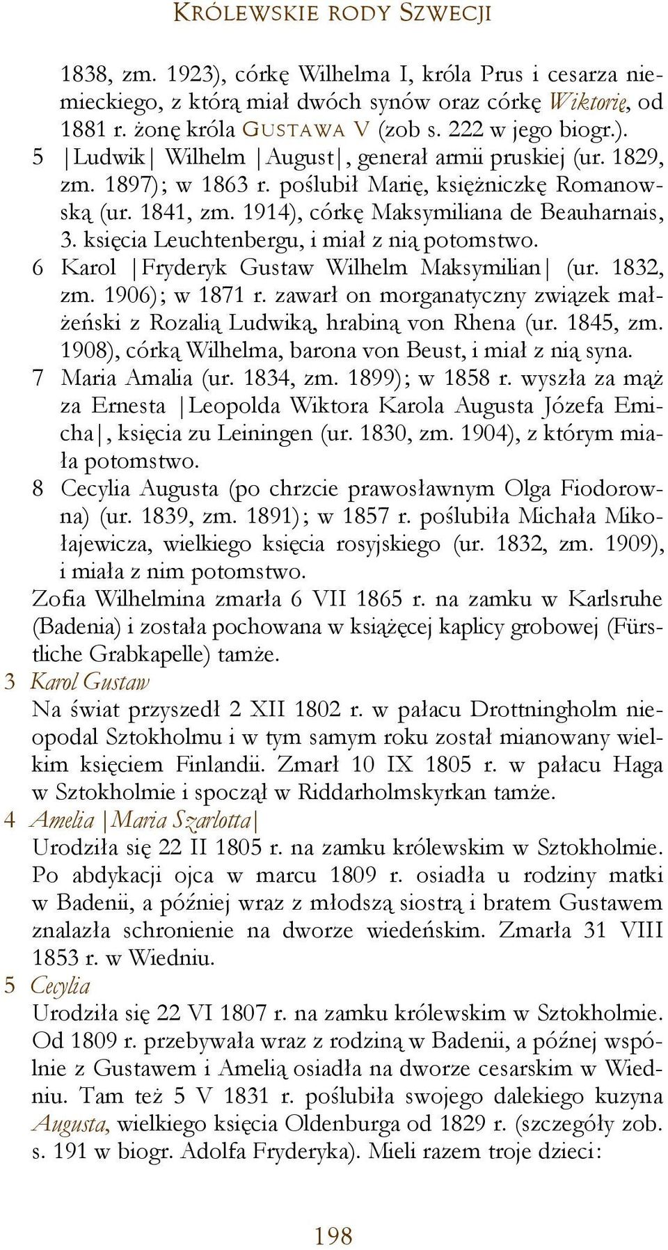 6 Karol Fryderyk Gustaw Wilhelm Maksymilian (ur. 1832, zm. 1906); w 1871 r. zawarł on morganatyczny związek małżeński z Rozalią Ludwiką, hrabiną von Rhena (ur. 1845, zm.