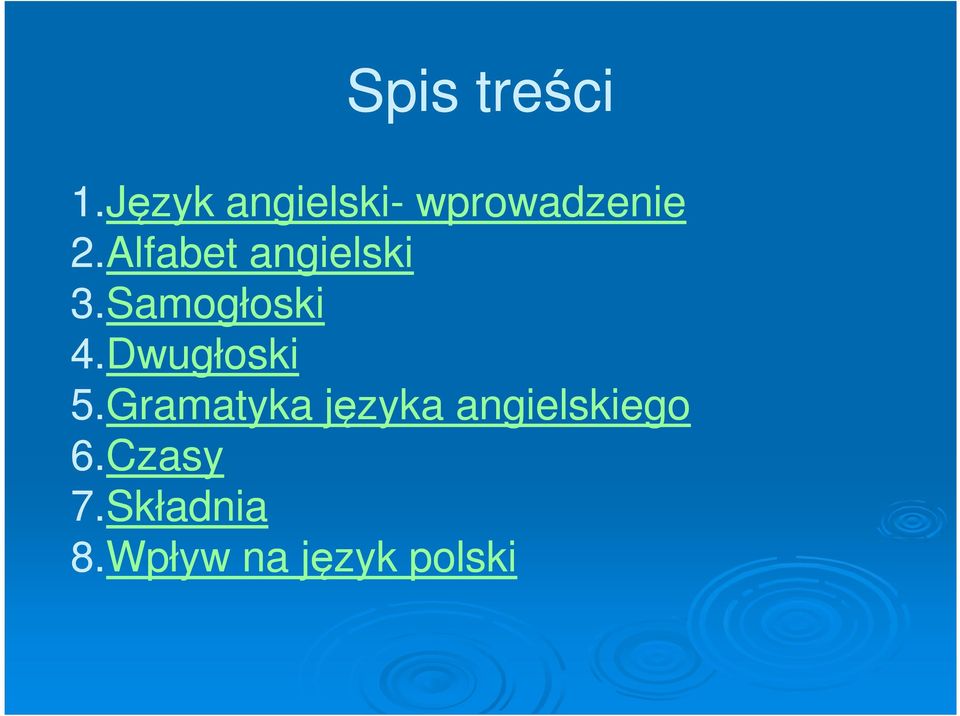 Alfabet angielski 3.Samogłoski 4.