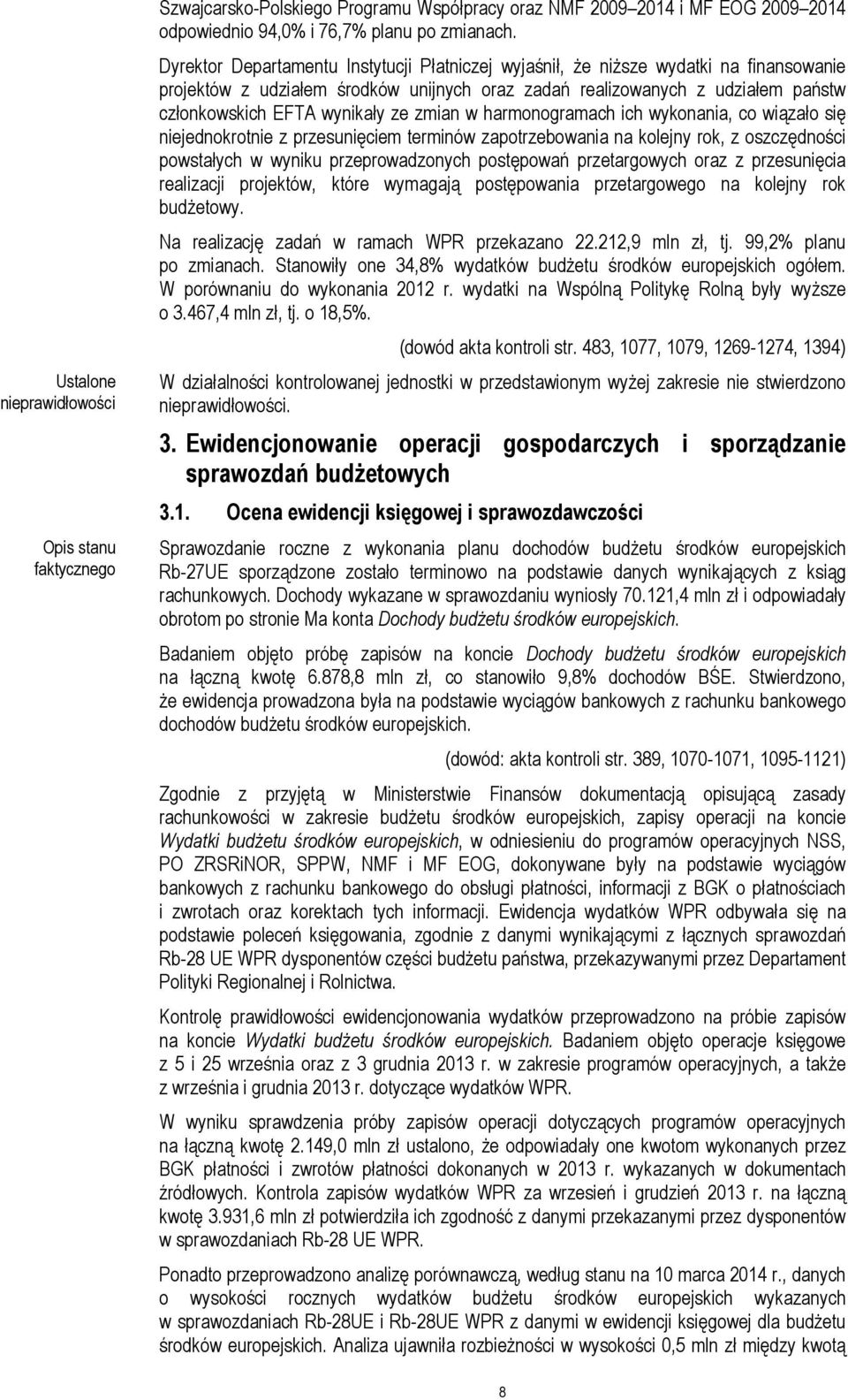 zmian w harmonogramach ich wykonania, co wiązało się niejednokrotnie z przesunięciem terminów zapotrzebowania na kolejny rok, z oszczędności powstałych w wyniku przeprowadzonych postępowań