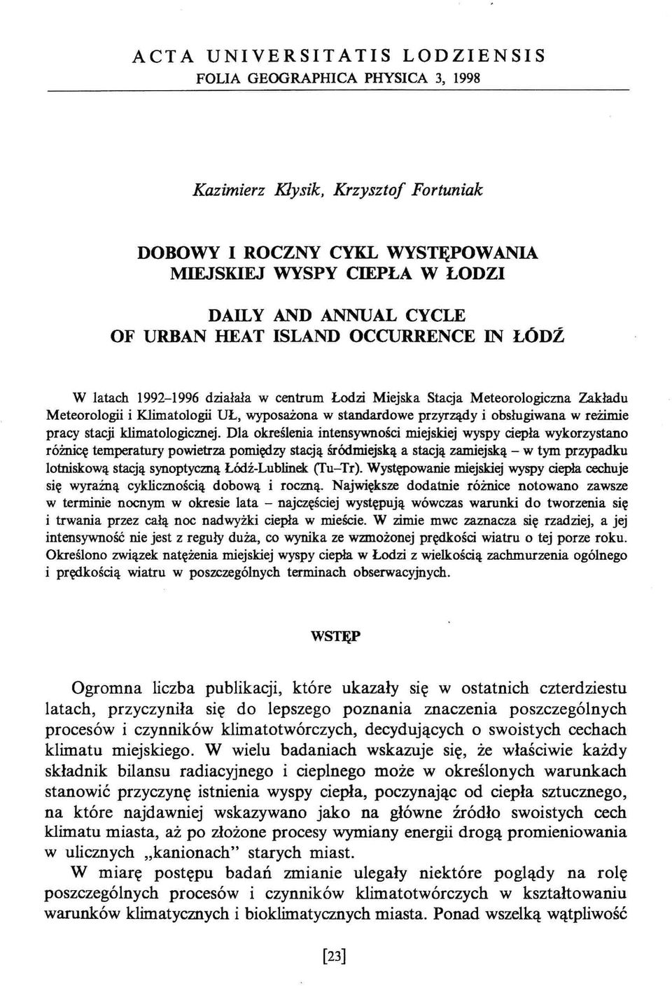 reżimie pracy stacji klimatologicznej.