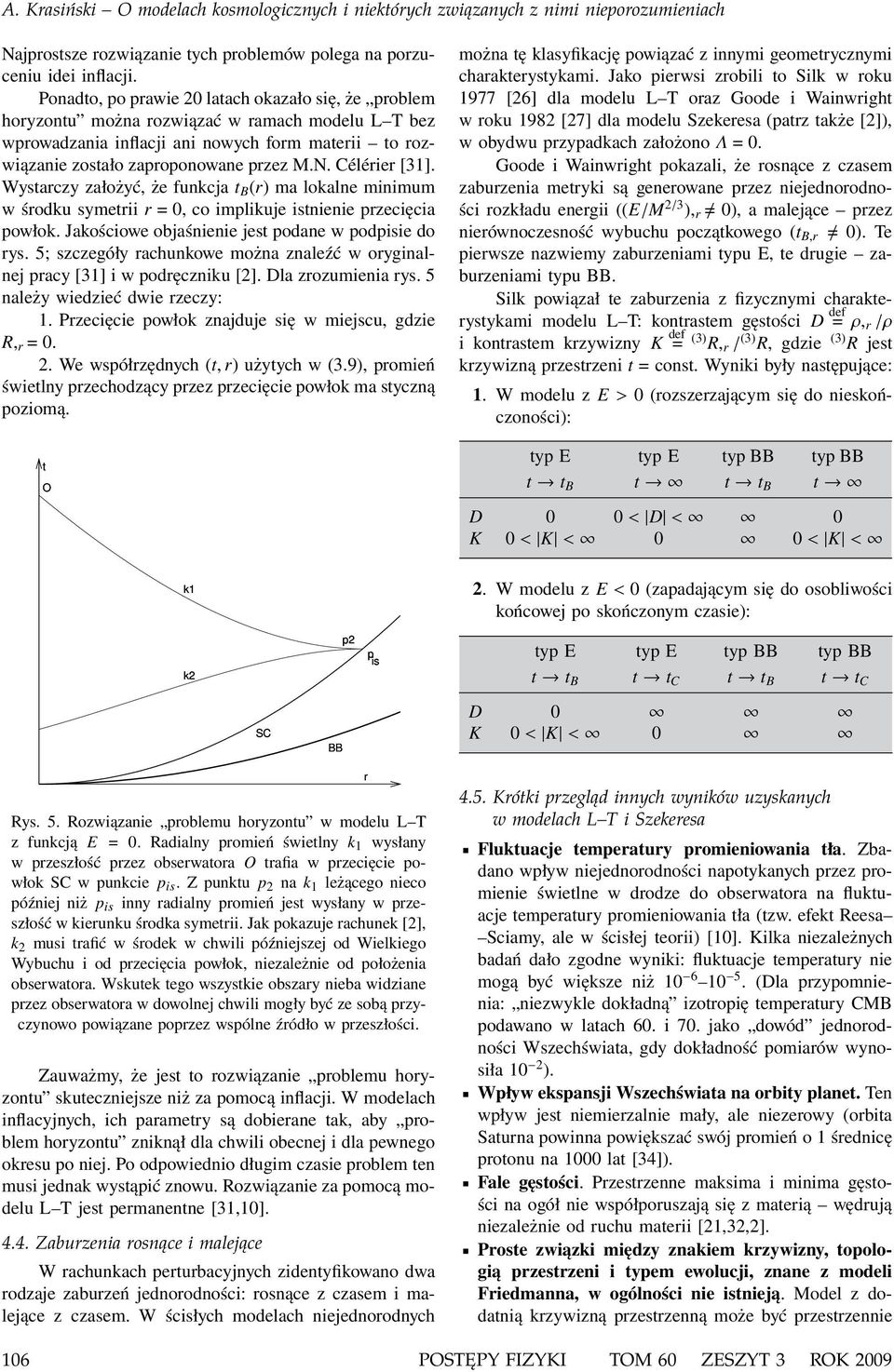 Célérier [31]. Wystarczy założyć, że funkcja t B (r) ma lokalne minimum w środku symetrii r = 0, co implikuje istnienie przecięcia powłok. Jakościowe objaśnienie jest podane w podpisie do rys.
