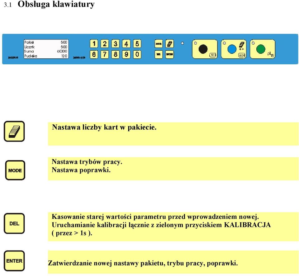 Kasowanie starej wartości parametru przed wprowadzeniem nowej.