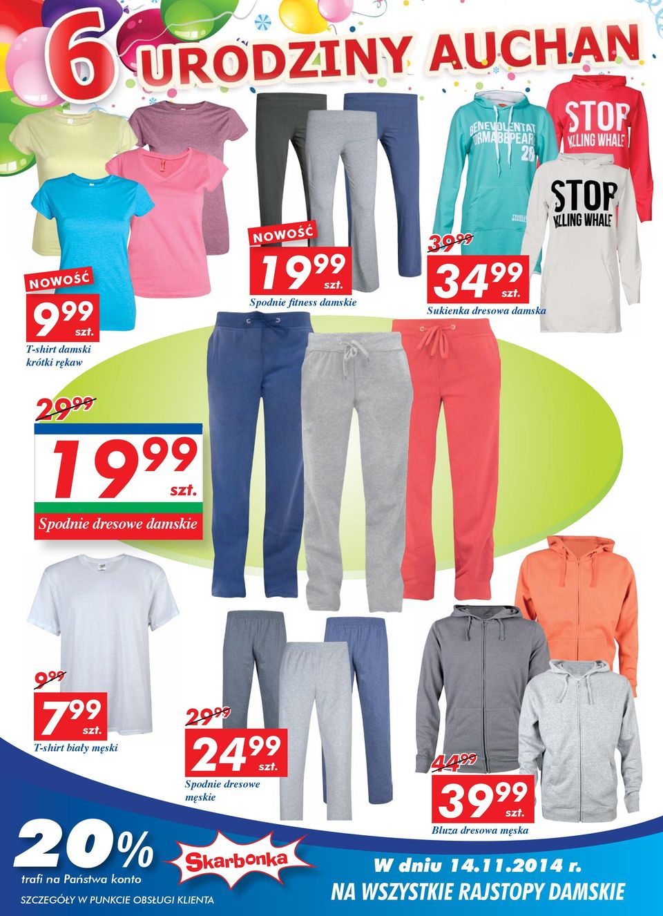 99 7 99 T-shirt biały męski 20% 29 99 24 99 Spodnie dresowe męskie 44