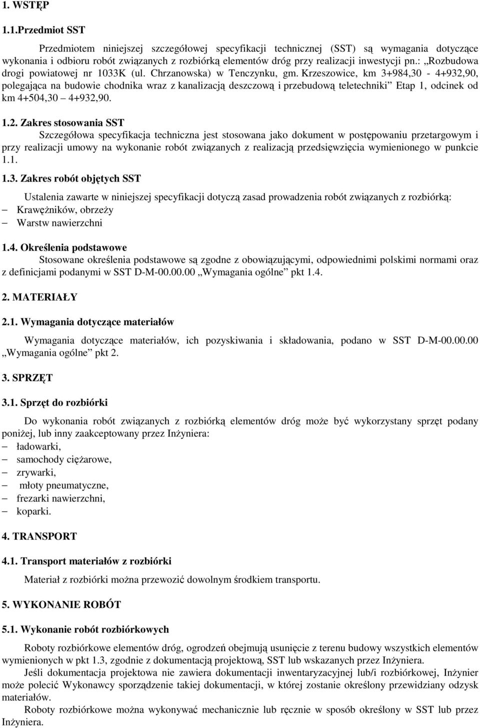 Krzeszowice, km 3+984,30-4+932,