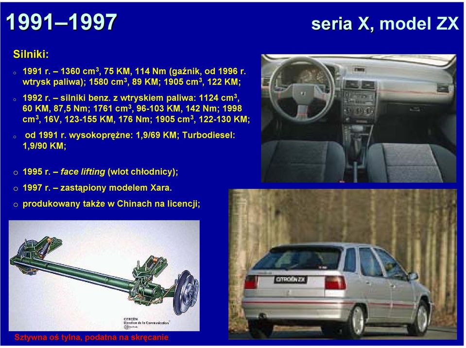 z wtryskiem paliwa: 1124 cm 3, 60 KM, 87,5 Nm; 1761 cm 3, 96-103 KM, 142 Nm; 1998 cm 3, 16V, 123-155 KM, 176 Nm; 1905 cm 3,