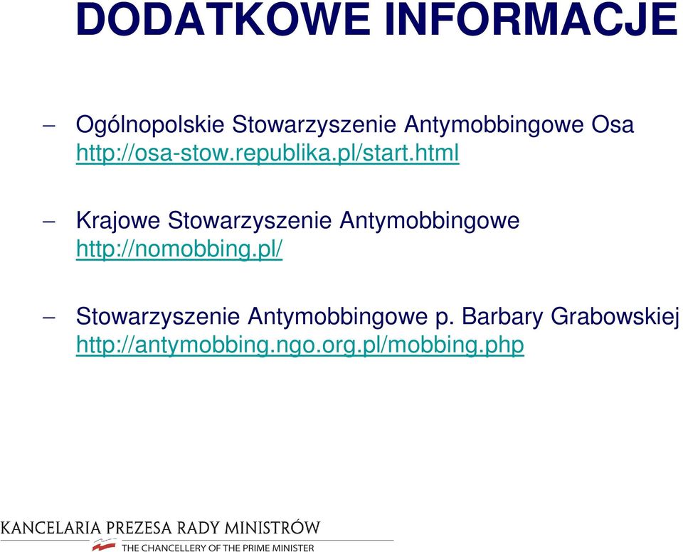 html Krajowe Stowarzyszenie Antymobbingowe http://nomobbing.