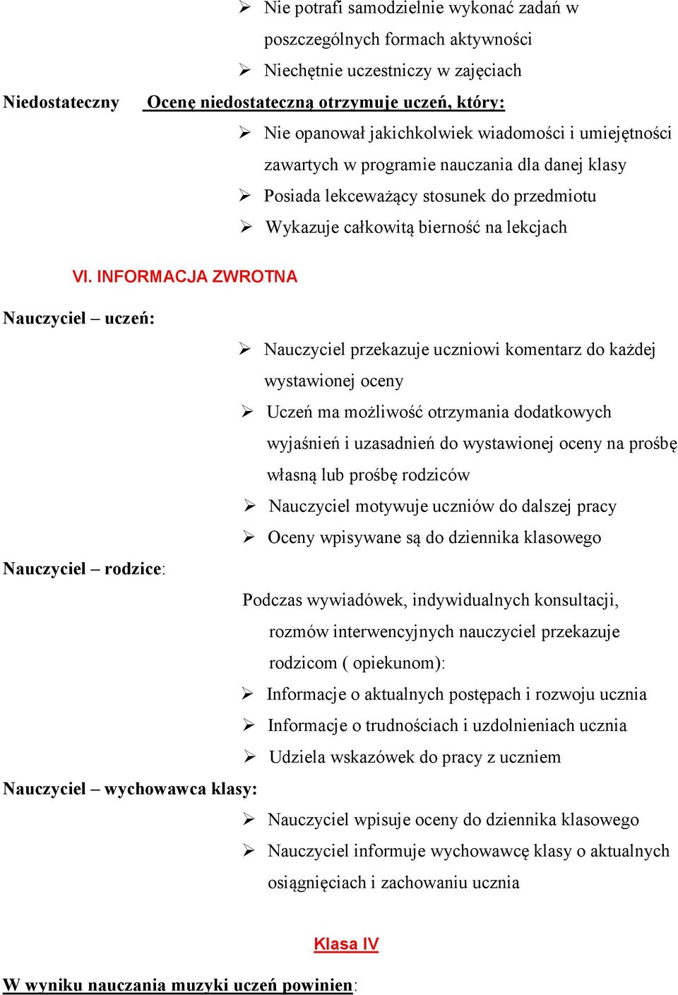 INFORMACJA ZWROTNA Nauczyciel uczeń: Nauczyciel przekazuje uczniowi komentarz do każdej wystawionej oceny Uczeń ma możliwość otrzymania dodatkowych wyjaśnień i uzasadnień do wystawionej oceny na