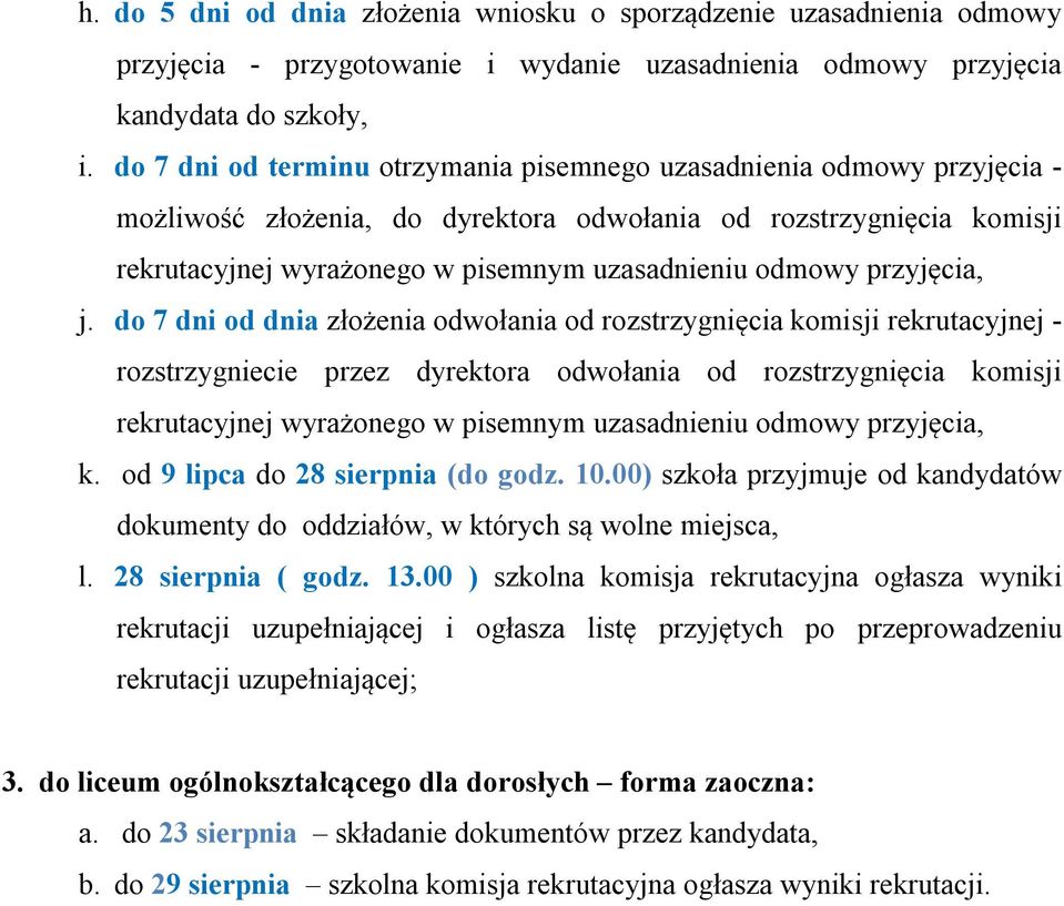 przyjęcia, j.