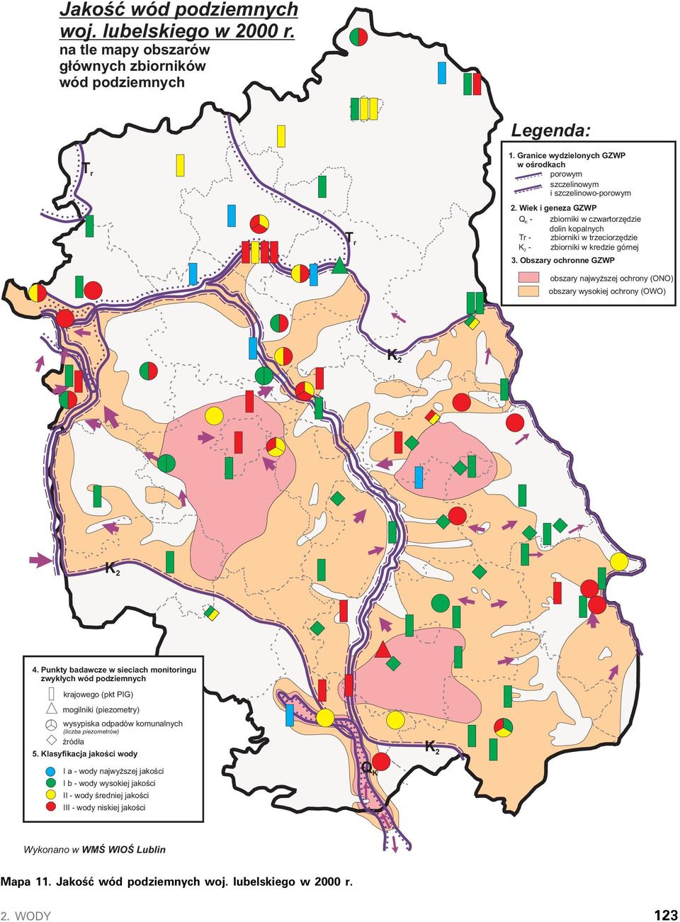 Wiek i geneza GZWP QK - zbiorniki w czwartorzêdzie dolin kopalnych Tr - zbiorniki w trzeciorzêdzie K2 - zbiorniki w kredzie górnej 3.
