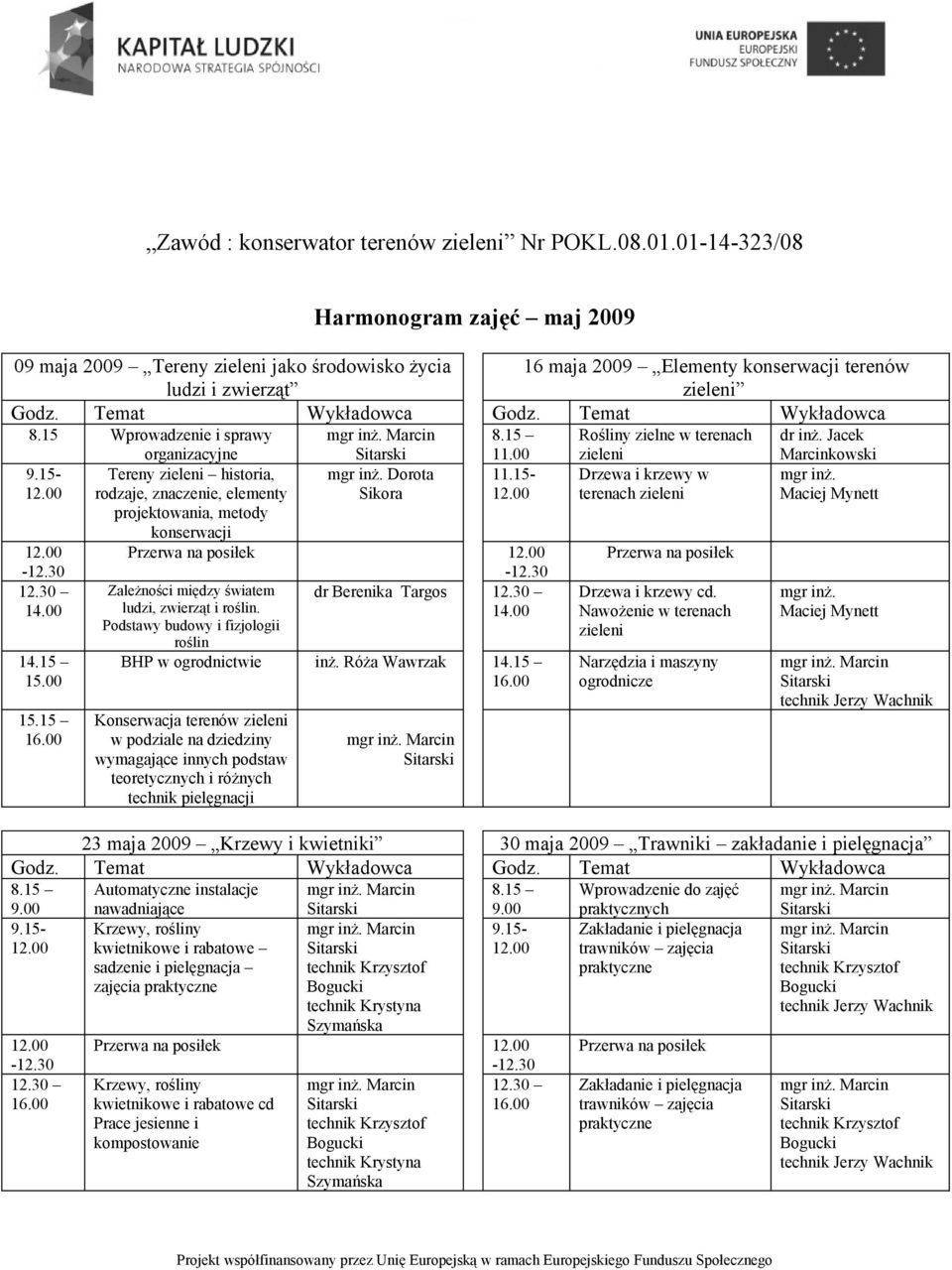 2009 Elementy terenów Tereny historia, Dorota terenach ludzi, zwierząt i.