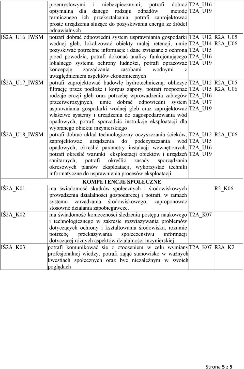 retencji, umie pozyskiwać potrzebne informacje i dane związane z ochroną przed powodzią, potrafi dokonać analizy funkcjonującego lokalnego systemu ochrony ludności, potrafi opracować koncepcję