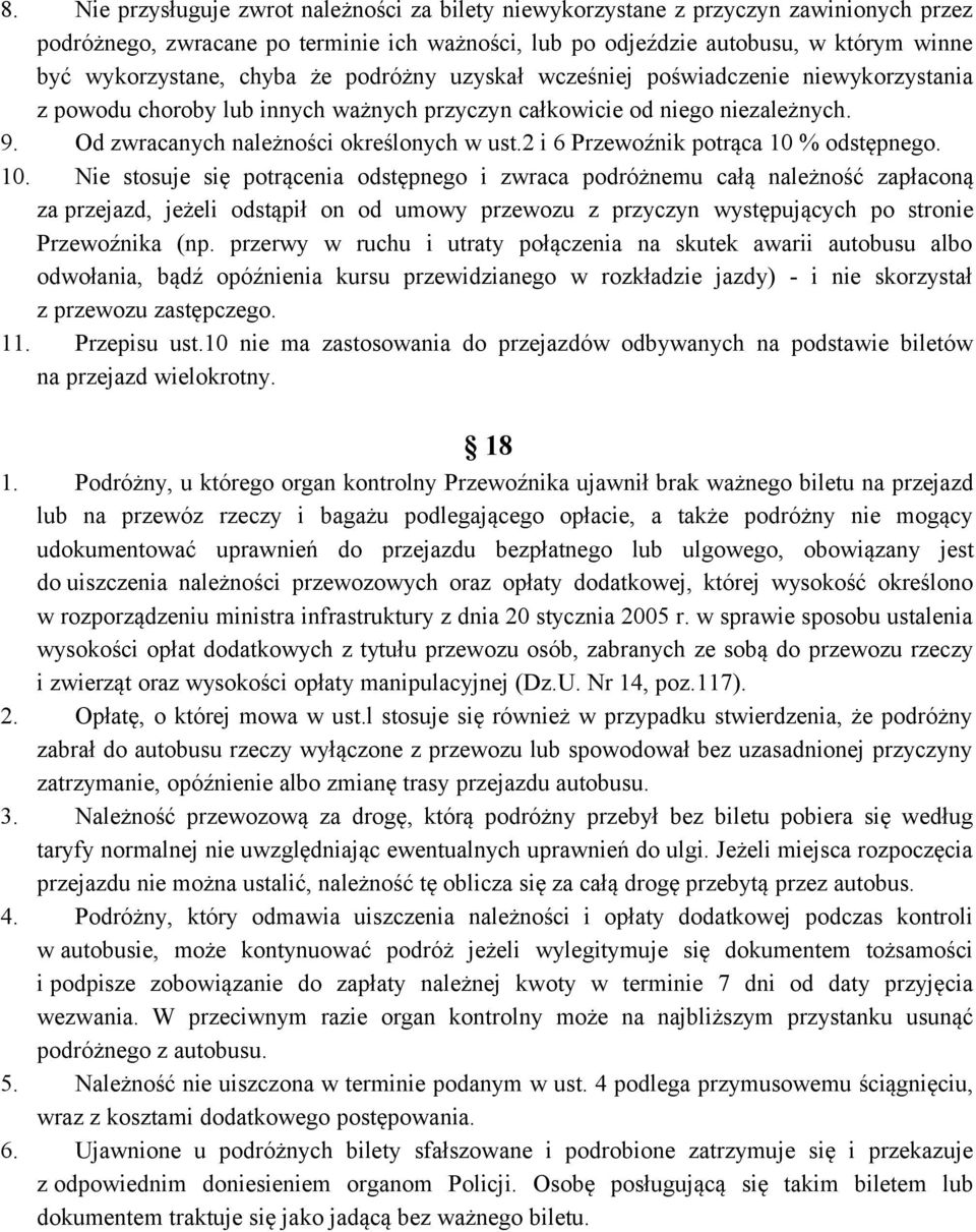 2 i 6 Przewoźnik potrąca 10 