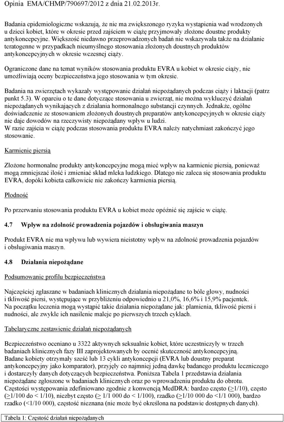 Większość niedawno przeprowadzonych badań nie wskazywała także na działanie teratogenne w przypadkach nieumyślnego stosowania złożonych doustnych produktów antykoncepcyjnych w okresie wczesnej ciąży.