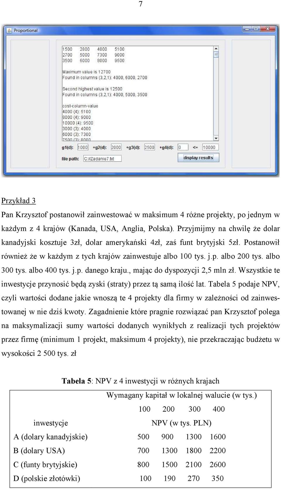 j.p. danego kraju., mając do dyspozycji,5 mln zł. Wszyskie e inwesycje przynosić będą zyski (sray) przez ą samą ilość la.