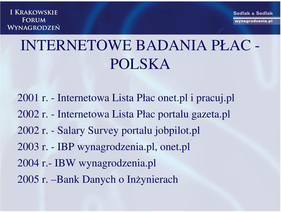 pl 2002 r. - Salary Survey portalu jobpilot.pl 2003 r.