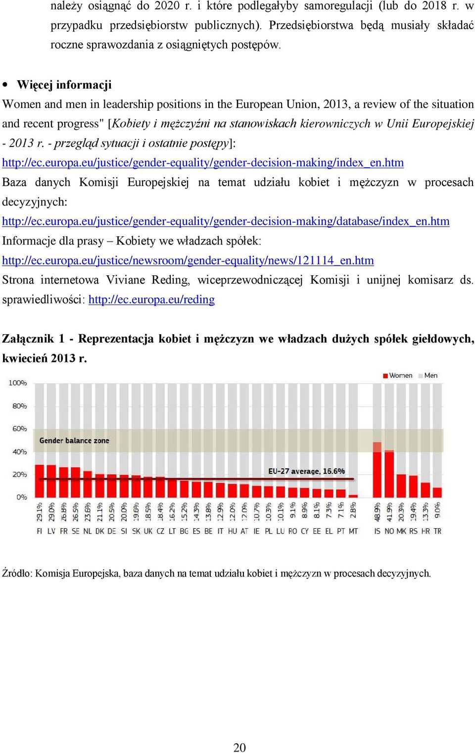 Więcej informacji Women and men in leadership positions in the European Union, 2013, a review of the situation and recent progress" [Kobiety i mężczyźni na stanowiskach kierowniczych w Unii