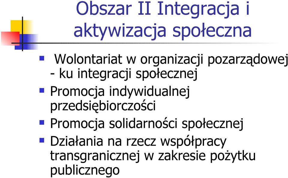 indywidualnej przedsiębiorczości Promocja solidarności społecznej