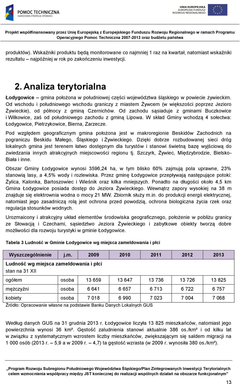 Od wschodu i południowego wschodu graniczy z miastem Żywcem (w większości poprzez Jezioro Żywieckie), od północy z gminą Czernichów.