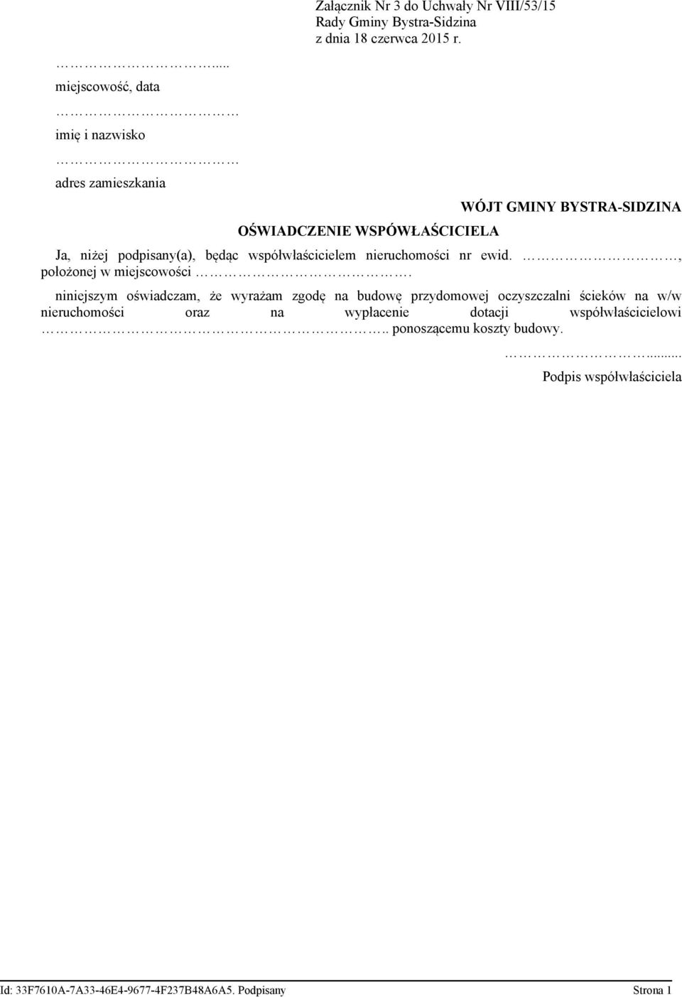 nieruchomości nr ewid., położonej w miejscowości.
