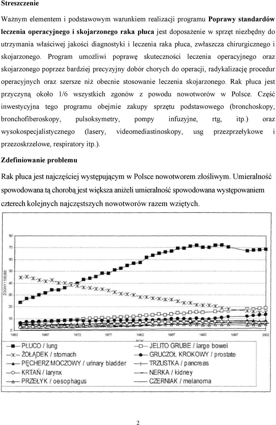 Program umożliwi poprawę skuteczności leczenia operacyjnego oraz skojarzonego poprzez bardziej precyzyjny dobór chorych do operacji, radykalizację procedur operacyjnych oraz szersze niż obecnie