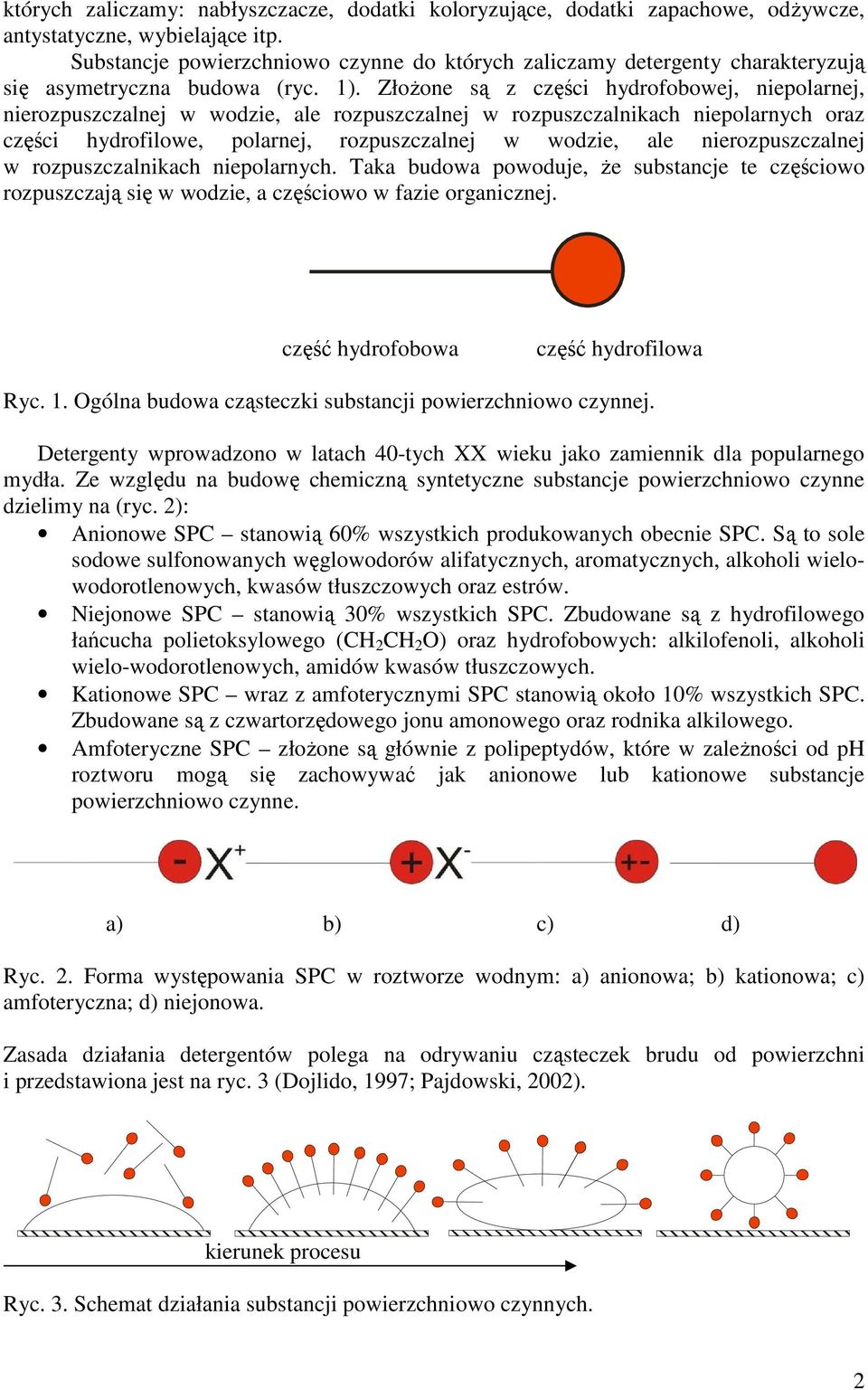 Złożone są z części hydrofobowej, niepolarnej, nierozpuszczalnej w wodzie, ale rozpuszczalnej w rozpuszczalnikach niepolarnych oraz części hydrofilowe, polarnej, rozpuszczalnej w wodzie, ale