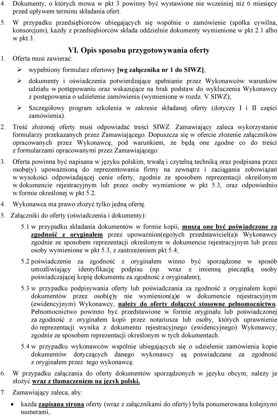 Opis sposobu przygotowywania oferty 1.