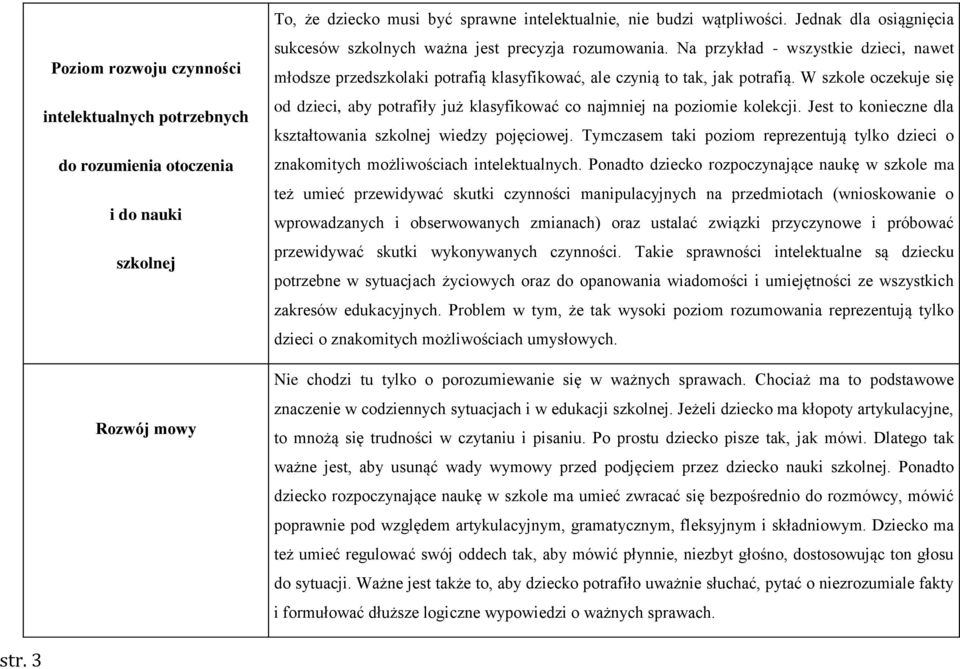 W szkole oczekuje się od dzieci, aby potrafiły już klasyfikować co najmniej na poziomie kolekcji. Jest to konieczne dla kształtowania szkolnej wiedzy pojęciowej.