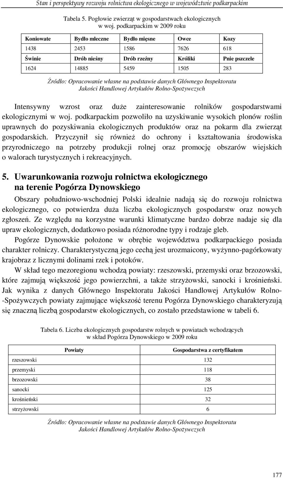 własne na podstawie danych Głównego Inspektoratu Jakości Handlowej Artykułów Rolno-SpoŜywczych Intensywny wzrost oraz duŝe zainteresowanie rolników gospodarstwami ekologicznymi w woj.