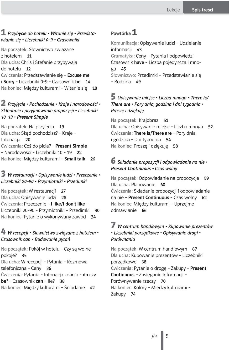 0 9 Present Simple Na początek: Na przyjęciu 9 Dla ucha: Skąd pochodzisz? Kraje Intonacja 20 Ćwiczenia: Coś do picia?