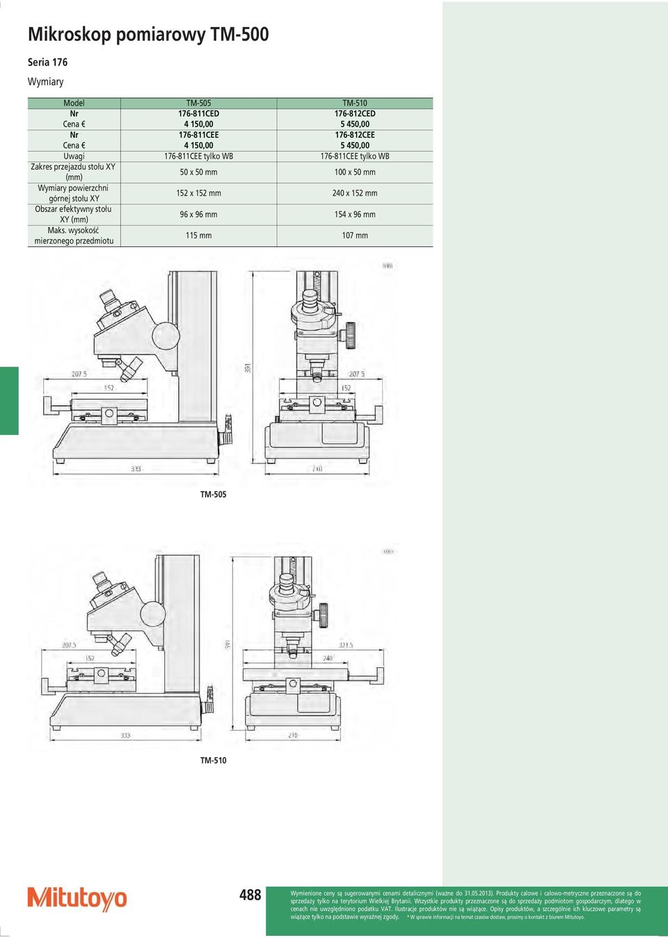 przejazdu stołu XY (mm) 50 x 50 mm 100 x 50 mm Wymiary powierzchni górnej stołu XY 152 x 152 mm 240 x 152 mm