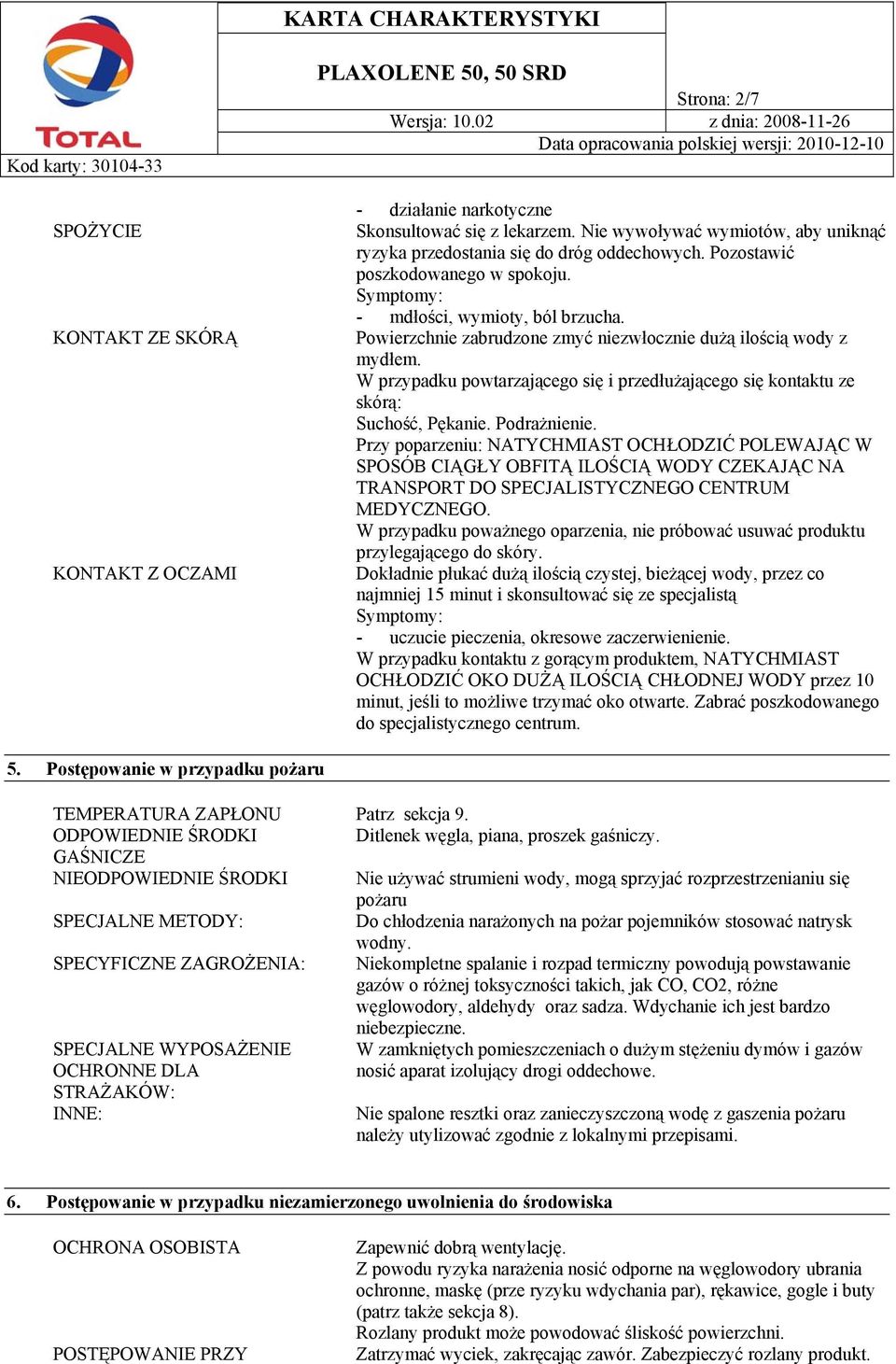W przypadku powtarzającego się i przedłużającego się kontaktu ze skórą: Suchość, Pękanie. Podrażnienie.