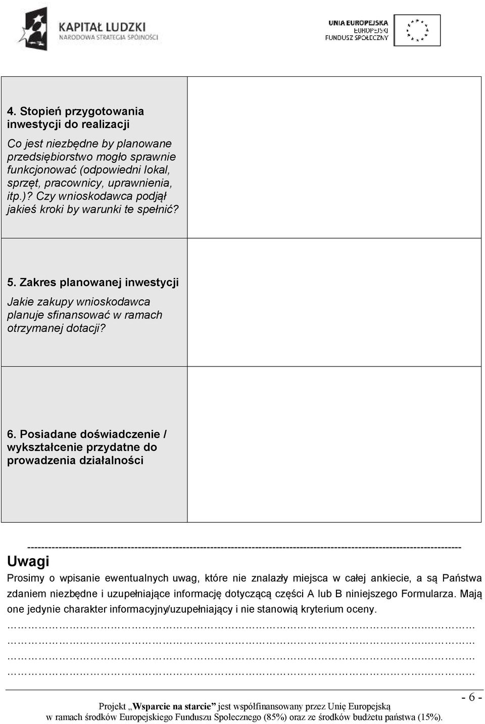 Posiadane doświadczenie / wykształcenie przydatne do prowadzenia działalności