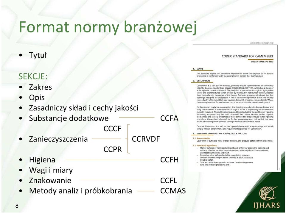 CCFA CCCF Zanieczyszczenia CCRVDF CCPR Higiena CCFH