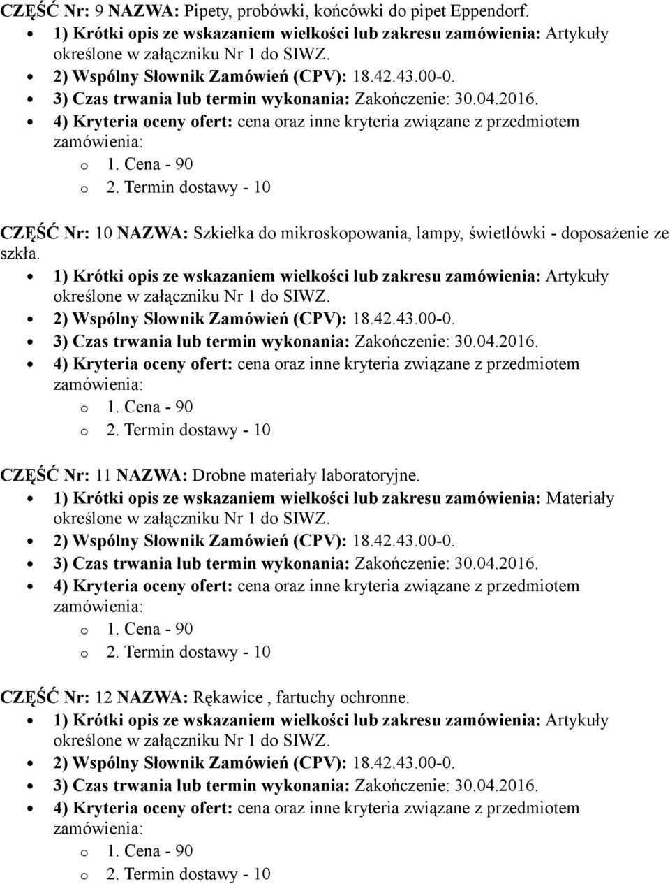 świetlówki - doposażenie ze szkła.