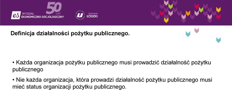 działalność pożytku publicznego Nie każda organizacja, która