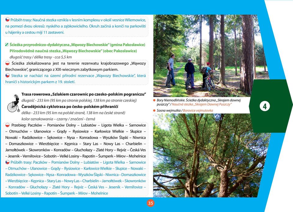 Ścieżka przyrodniczo-dydaktyczna Wąwozy Biechowskie (gmina Pakosławice) Přírodovědně naučná stezka Wąwozy Biechowskie (obec Pakosławice) długość trasy / délka trasy - cca 5,5 km Ścieżka zlokalizowana
