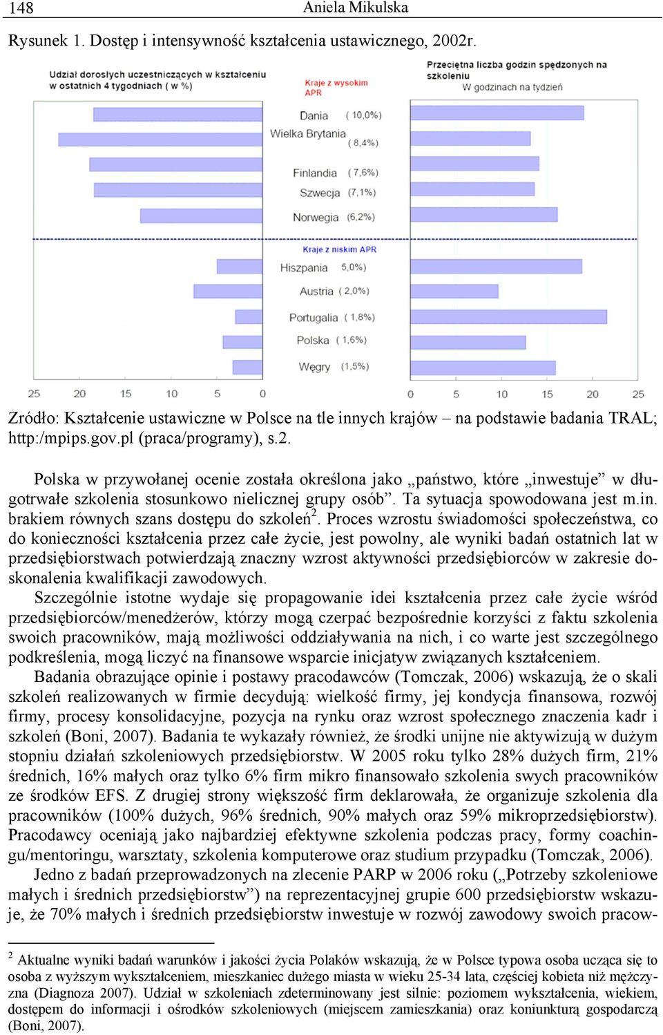 Proces wzrostu świadomości społeczeństwa, co do konieczności kształcenia przez całe życie, jest powolny, ale wyniki badań ostatnich lat w przedsiębiorstwach potwierdzają znaczny wzrost aktywności