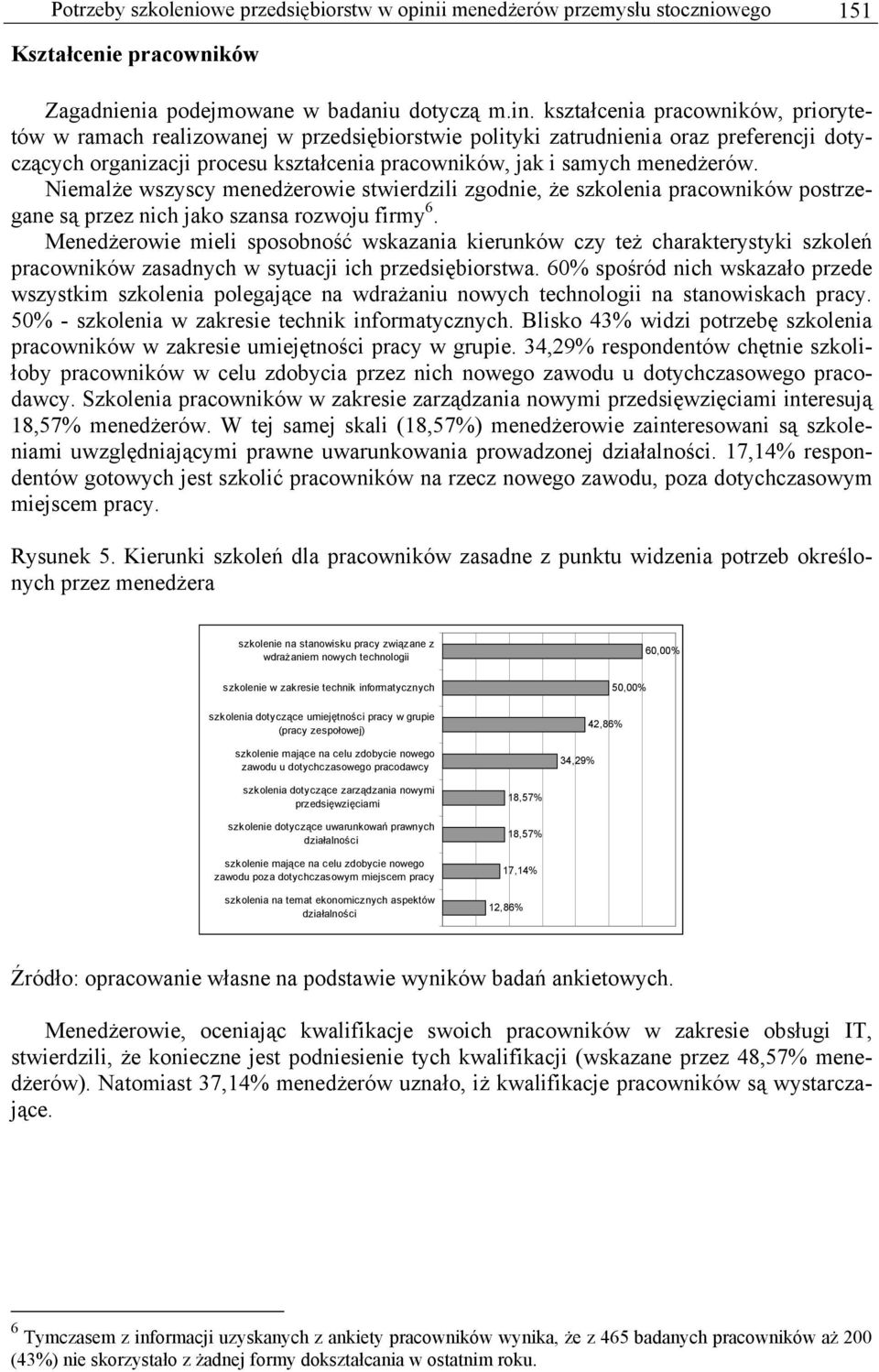 kształcenia pracowników, priorytetów w ramach realizowanej w przedsiębiorstwie polityki zatrudnienia oraz preferencji dotyczących organizacji procesu kształcenia pracowników, jak i samych menedżerów.